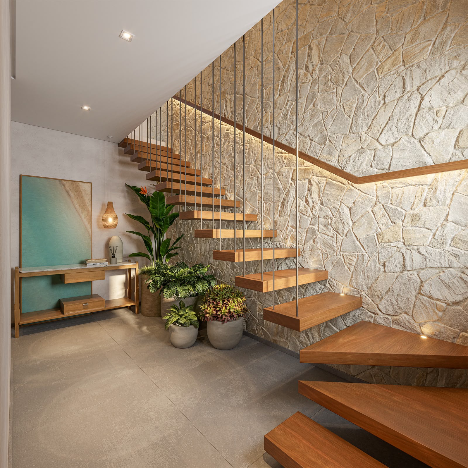 Hall de entrada do apartamento duplex